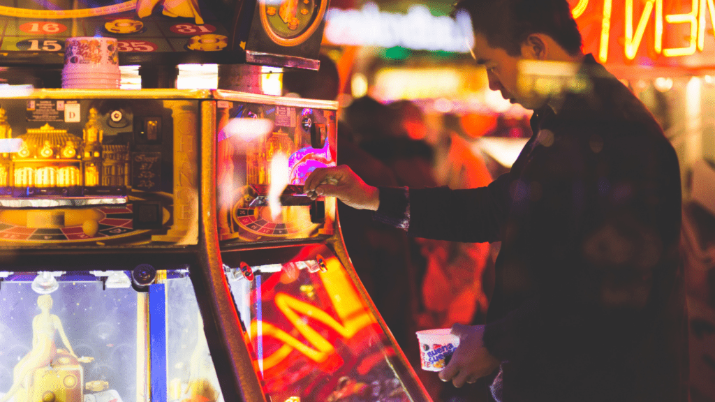 Playing slot Machine 